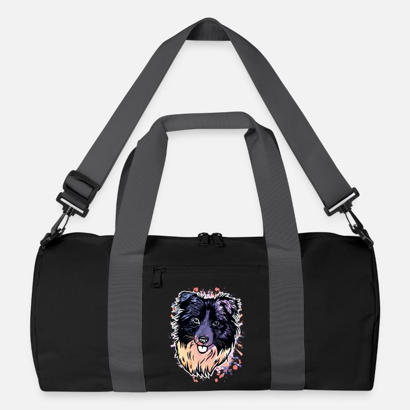 Border Collie Farbklecks - Recycelte Duffel Bag - Schwarz/Graphitgrau