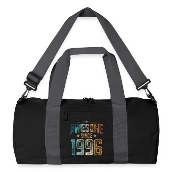1996 Born Birthday Year of birth - Recycled Duffel Bag - black/graphite grey - Front