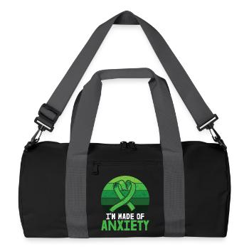 Je suis fait d’anxiété Santé mentale - Sac de sport recyclé - noir/gris graphite - Devant