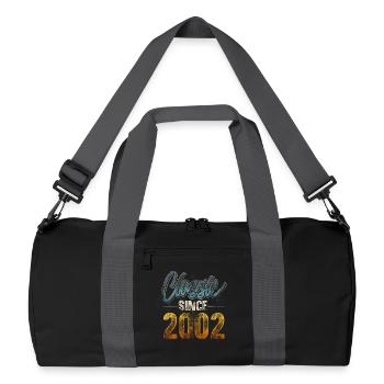 2002 Year of birth Birthday Year of construction Vintage - Recycled Duffel Bag - black/graphite grey - Front