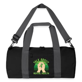 Talk About Mental Health - Recycelte Duffel Bag - Schwarz/Graphitgrau - Vorne