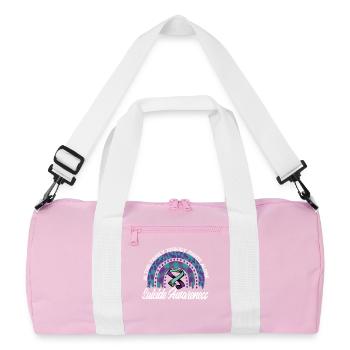 Prévention du suicide Nous portons du violet turquoise - Sac de sport recyclé - rose/blanc - Devant