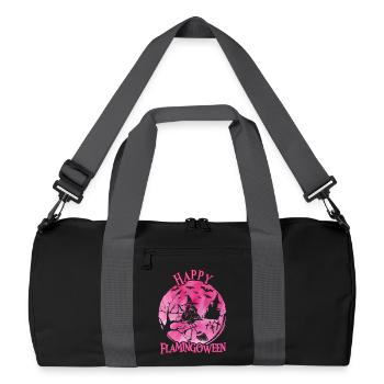 Flamingoween Flamingo With broom - Recycled Duffel Bag - black/graphite grey - Front