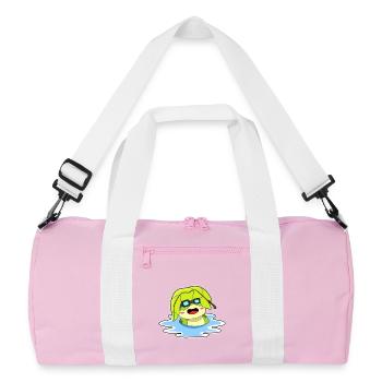 Frosch Sonnenbaden - Recycelte Duffel Bag - Rosa/Weiß - Vorne