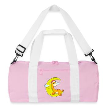 Giraffe Weihnachten Mond - Recycelte Duffel Bag - Rosa/Weiß - Vorne