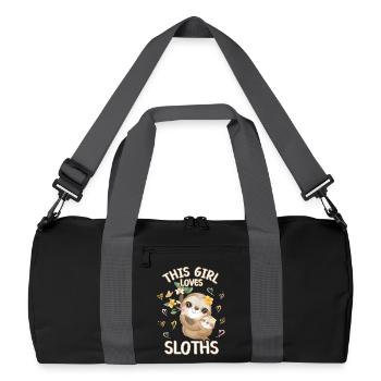 Cette fille aime les paresseux - Sac de sport recyclé - noir/gris graphite - Devant