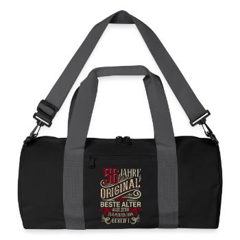56. Geburtstag Vintage Retro - Recycelte Duffel Bag - Schwarz/Graphitgrau - Vorne
