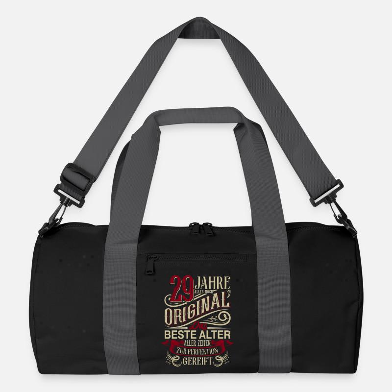 29. Geburtstag Vintage Retro - Recycelte Duffel Bag - Schwarz/Graphitgrau