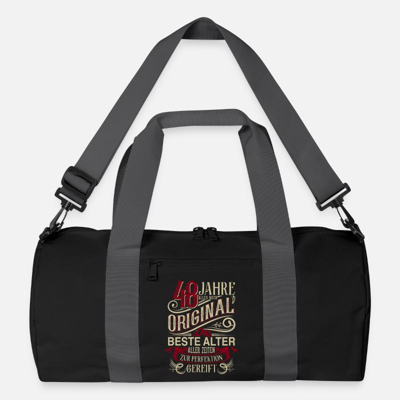48. Geburtstag Vintage Retro - Recycelte Duffel Bag - Schwarz/Graphitgrau