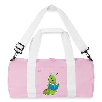 Livre de nerds chenilles - Sac de sport recyclé - rose/blanc - Devant