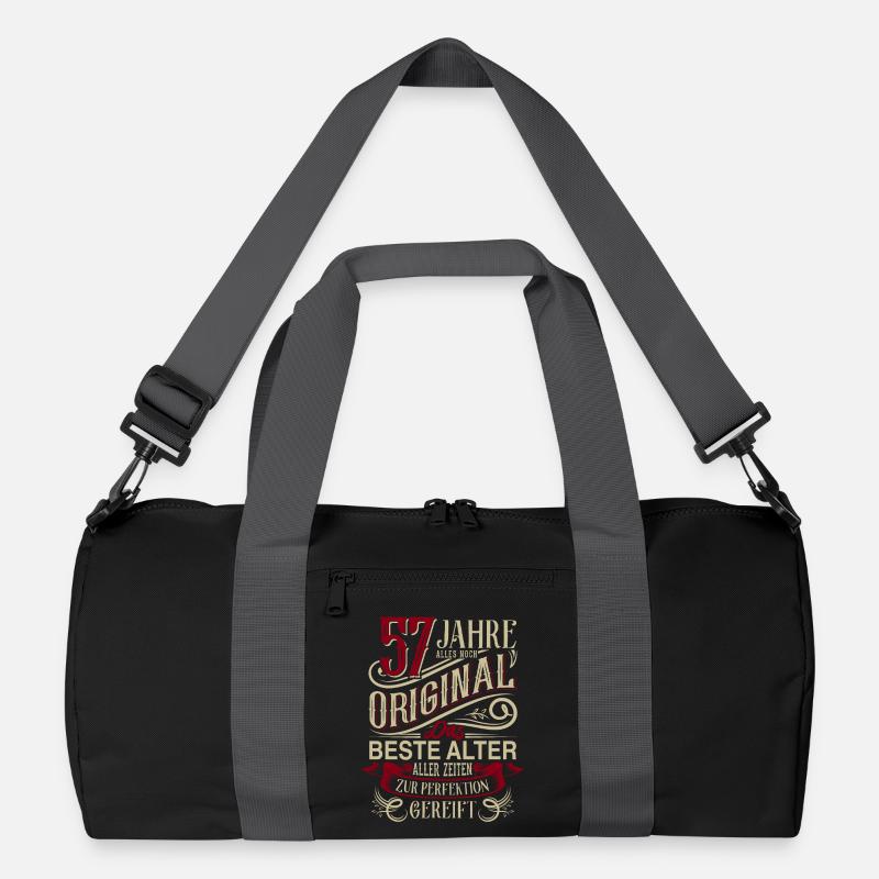 57. Geburtstag Vintage Retro - Recycelte Duffel Bag - Schwarz/Graphitgrau