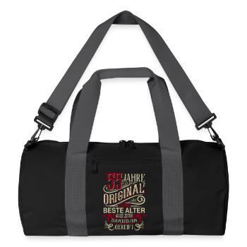 55. Geburtstag Vintage Retro - Recycelte Duffel Bag - Schwarz/Graphitgrau - Vorne