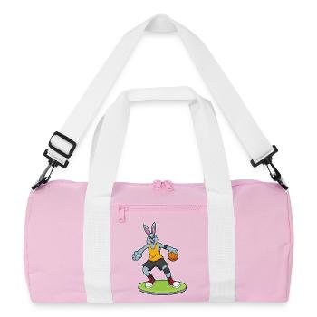 Joueur de basket-ball Bunny Basket - Sac de sport recyclé - rose/blanc - Devant