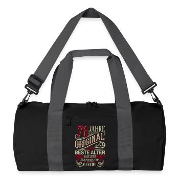 76. Geburtstag Vintage Retro - Recycelte Duffel Bag - Schwarz/Graphitgrau - Vorne