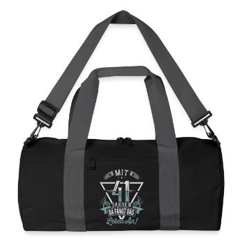 41. Geburtstag Da Fängt Das Leben An - Recycelte Duffel Bag - Schwarz/Graphitgrau - Vorne