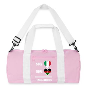 Italien und Kenia genial / Geschenk - Recycelte Duffel Bag - Rosa/Weiß - Vorne