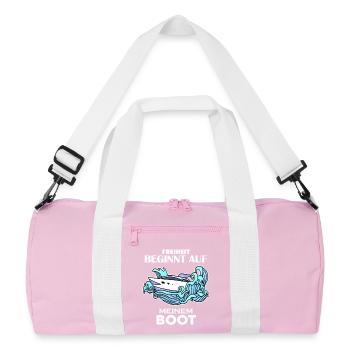 Motorboot Kapitän Boot Boote Seefahrt Geschenk - Recycelte Duffel Bag - Rosa/Weiß - Vorne