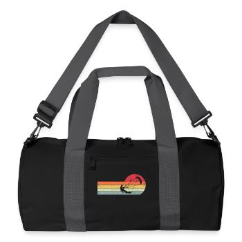 Kitesurfing Kitesurfer Kiteboard Retro Vintage - Recycled Duffel Bag - black/graphite grey - Front