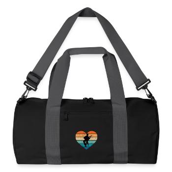 I love guitarists with acoustic guitar - Recycled Duffel Bag - black/graphite grey - Front