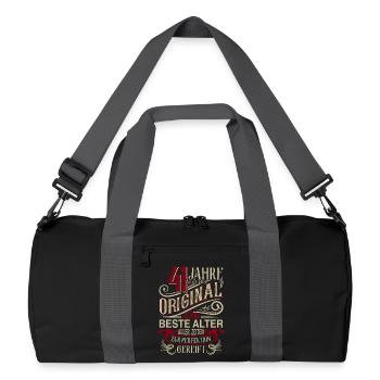 41. Geburtstag Vintage Retro - Recycelte Duffel Bag - Schwarz/Graphitgrau - Vorne