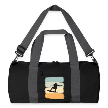 Wakeskaten Wakeskating Wakeskater Wakeboard - Recycelte Duffel Bag - Schwarz/Graphitgrau - Vorne