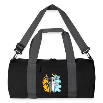 Dog Terrier - Angel and Devil - Recycled Duffel Bag - black/graphite grey - Front