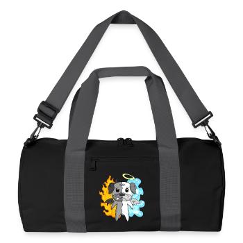 Dog Pug - Angel and Devil - Recycled Duffel Bag - black/graphite grey - Front