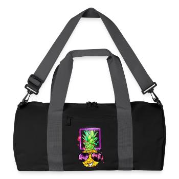 cool pineapple retro neon - Recycled Duffel Bag - black/graphite grey - Front