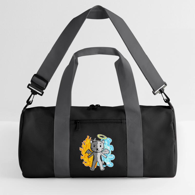 Cat Cat Breed Devon Rex - Angel and Devil Recycled Duffel Bag