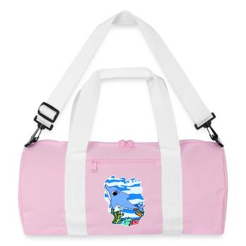 Dolphin - Mammal Marine Animal Nature Conservation Environment - Recycled Duffel Bag - pink/white - Front