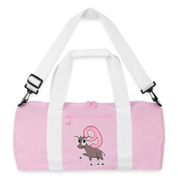 Girl 9 years old Okapi 9th birthday gift - Recycled Duffel Bag - pink/white - Front