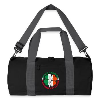 Irish Temper Italian Attitude Shirt Patrick's Day - Recycled Duffel Bag - black/graphite grey - Front