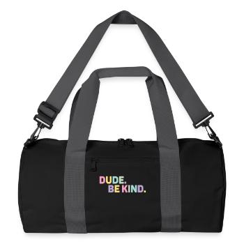 Dude Be Kind No Bullying - Recycelte Duffel Bag - Schwarz/Graphitgrau - Vorne