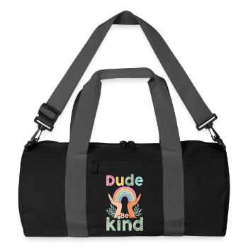 Dude Be Kind No Bullying - Recycelte Duffel Bag - Schwarz/Graphitgrau - Vorne