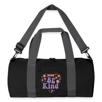 Dude Be Kind No Bullying - Recycelte Duffel Bag - Schwarz/Graphitgrau - Vorne