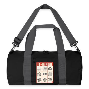 IT Support Bingo Service Desk IT Helpdesk Sysadmin - Recycelte Duffel Bag - Schwarz/Graphitgrau - Vorne