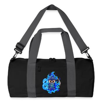 8th birthday boy 8 years old ninja - Recycled Duffel Bag - black/graphite grey - Front