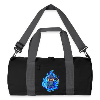 4th birthday boy 4 years old ninja - Recycled Duffel Bag - black/graphite grey - Front