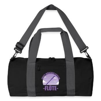 Flöte Musikerin Instrument Mädchen Geschenk - Recycelte Duffel Bag - Schwarz/Graphitgrau - Vorne
