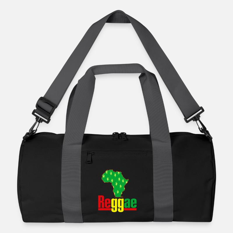 Afrika Reggae Karte mit Hanfblättern Recycelte Duffel Bag