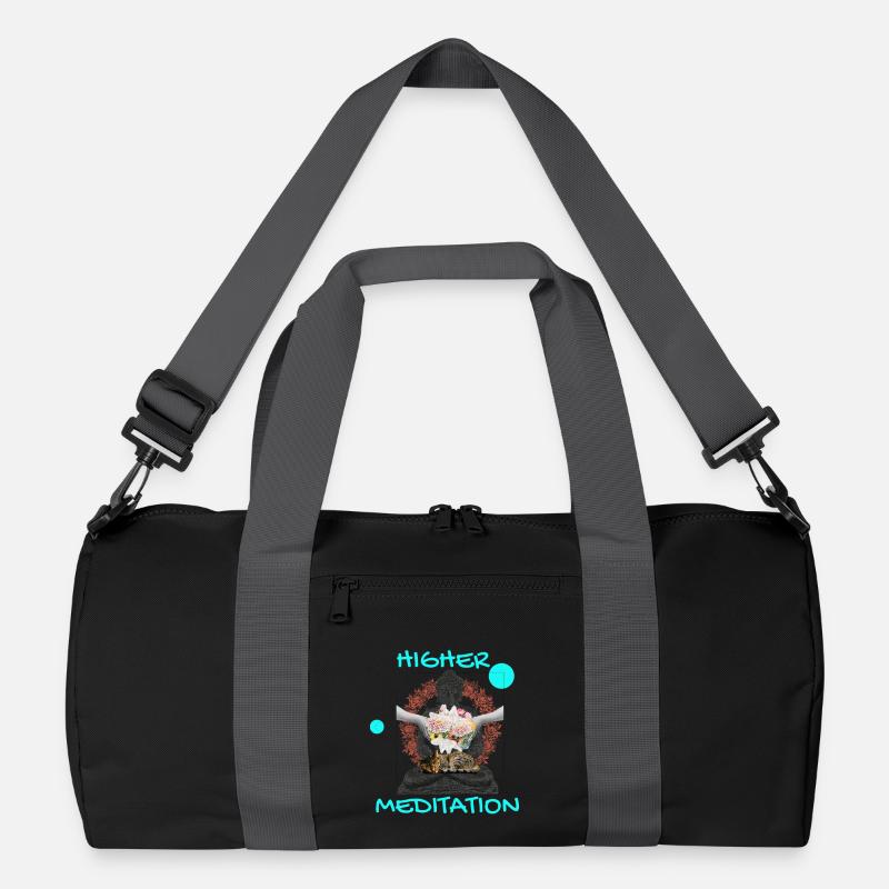 Höheres Meditation-Buddha mit Blumen Recycelte Duffel Bag