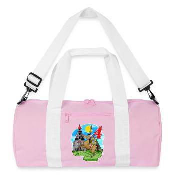 Four Year Old Knight - 4 Years - Recycled Duffel Bag - pink/white - Front
