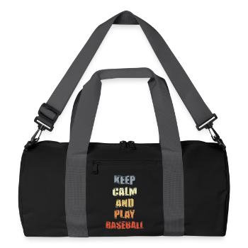 Slogan du baseball - Sac de sport recyclé - noir/gris graphite - Devant
