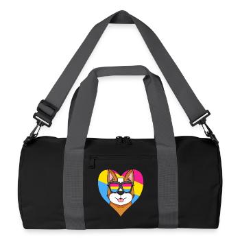 Pansexuel Chien Gallois Corgi Pembroke Coeur Cadeau - Sac de sport recyclé - noir/gris graphite - Devant