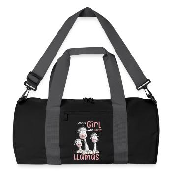 Just A Girl Who Loves Llamas Spruch - Recycled Duffel Bag - black/graphite grey - Front