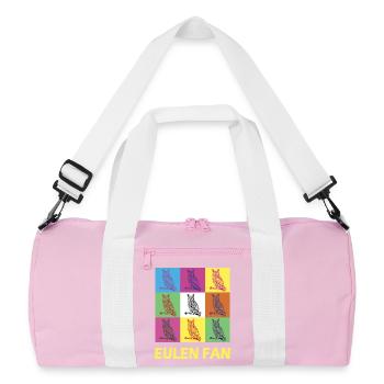 Eulen Fan Design - Recycelte Duffel Bag - Rosa/Weiß - Vorne