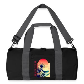 the big wave off Kanagawa Japan Art - Recycled Duffel Bag - black/graphite grey - Front