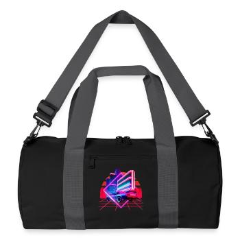 Retro Wave Sports Car 80s Skyline Vaporwave - Recycled Duffel Bag - black/graphite grey - Front