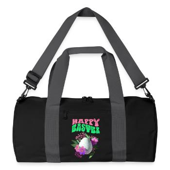 Joyeux Easter Easter Egg Art floral - Sac de sport recyclé - noir/gris graphite - Devant