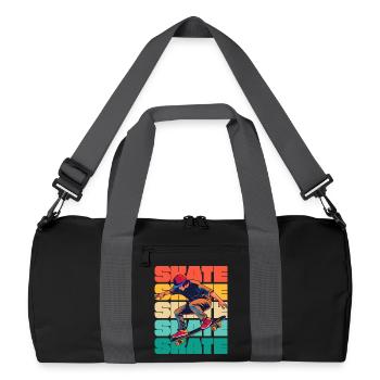 Skateboarding Cool Skater Boy Colorful - Recycled Duffel Bag - black/graphite grey - Front